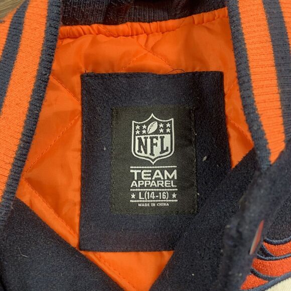 NFL Team Apparel Size L 14-16 Denver Broncos Coat Jacket Blue Youth - Picture 3 of 10